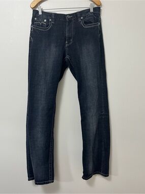 Point Zero Men’s Straight Jeans - Dark Blue Wash